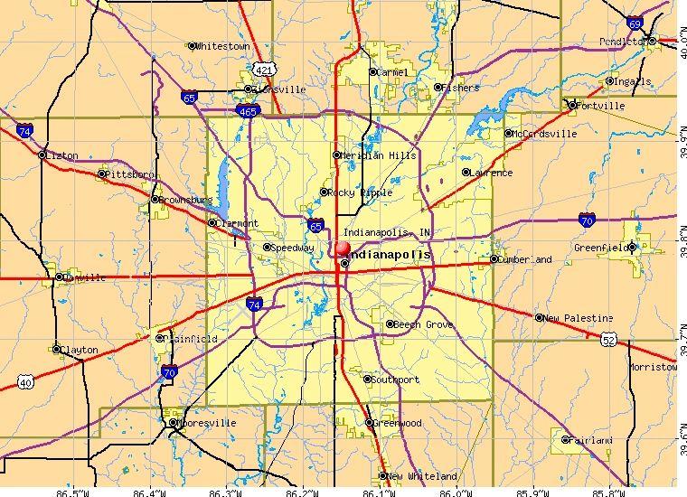 Indianapolis metropolitan area service map